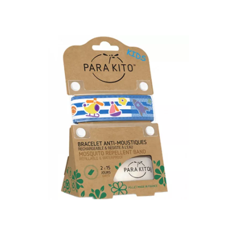 Bracelet Enfant + 3 ans -  Anti Moustiques - Parakito - 1 Bracelet - 2 Recharges