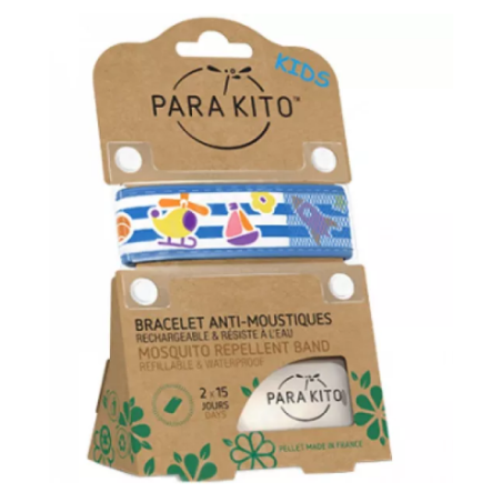 Bracelet Enfant + 3 ans -  Anti Moustiques - Parakito - 1 Bracelet - 2 Recharges