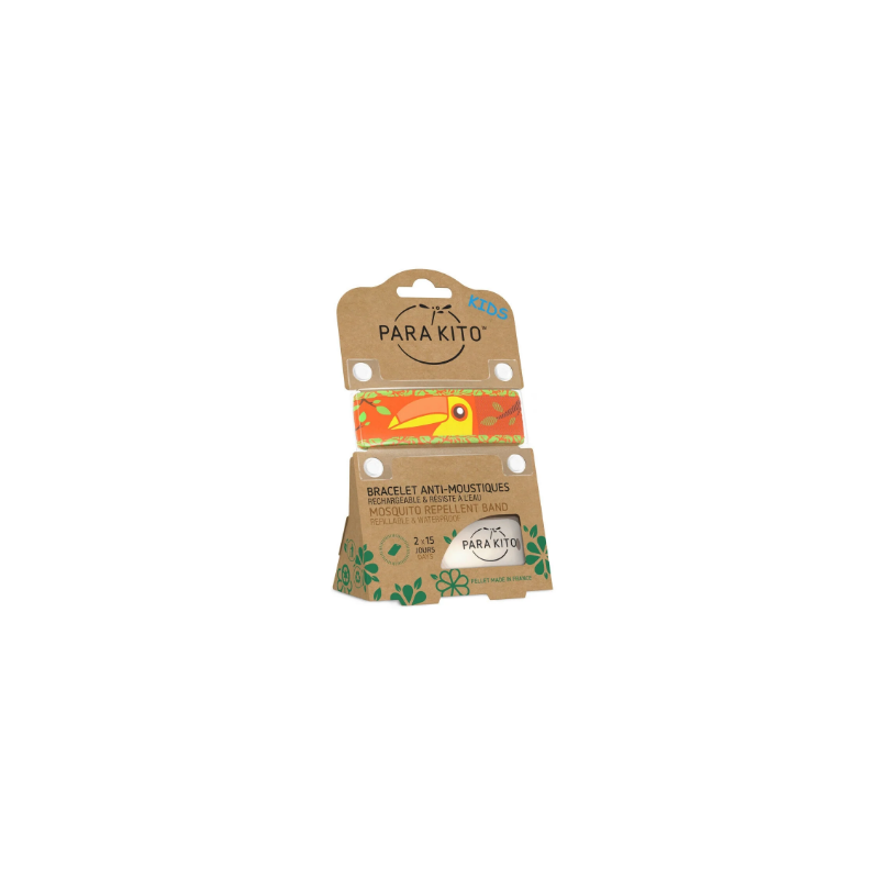 Bracelet Enfant + 3 ans -  Anti Moustiques - Parakito - 1 Bracelet - 2 Recharges