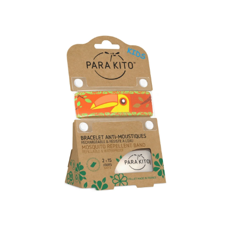 Bracelet Enfant + 3 ans -  Anti Moustiques - Parakito - 1 Bracelet - 2 Recharges