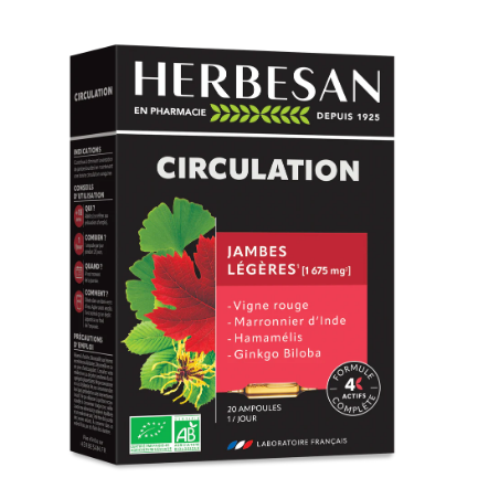 Herbesan Circulation - Jambes Légères - 20 Ampoules