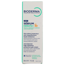 Gel-crème Protecteur Anti-imperfections - Sébium Kérato+ SPF 30 - Bioderma - 30 ml