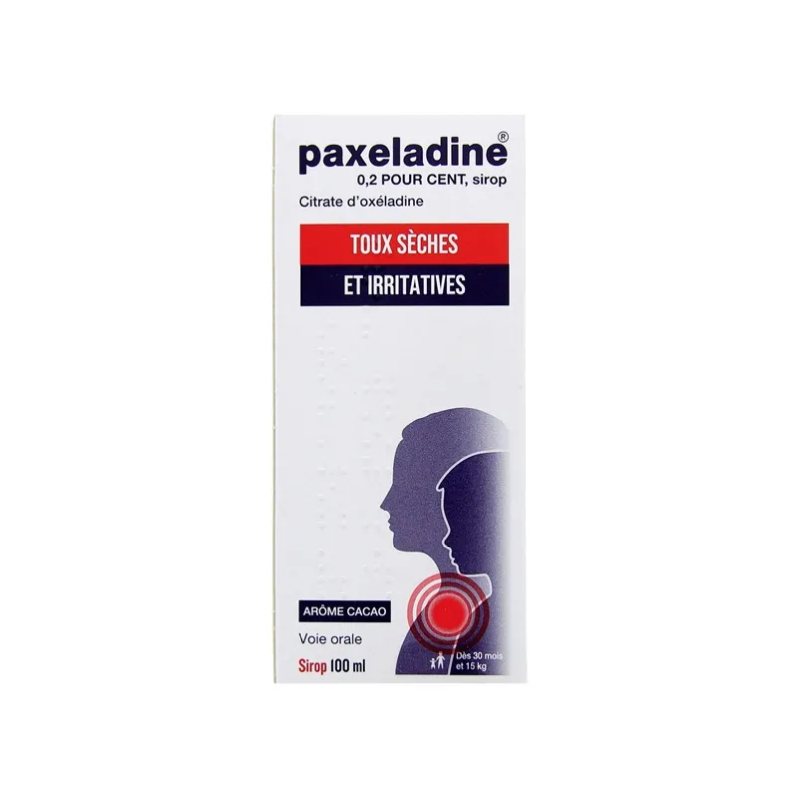 Paxeladine 0,2% - Toux Sèches & irritatives - Citrate d'oxéladine - Sirop 100 ml