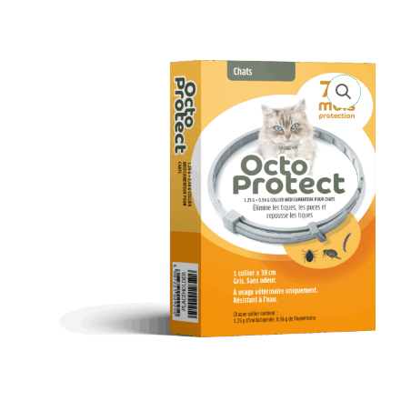 Collier OctoProtect - Chats - Tiques & Puces - Elanco - 1 collier 38cm