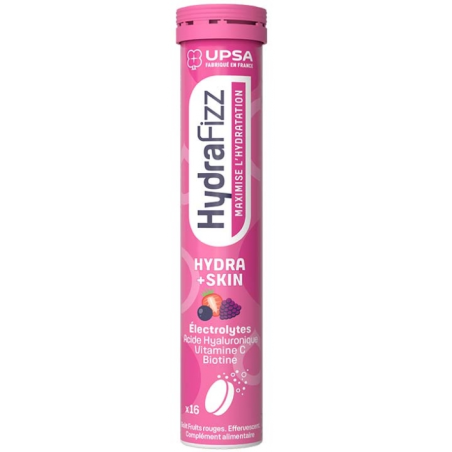 HydraFizz - Hydra+Skin - Goût Fruits Rouges - UPSA - 16 Pastilles