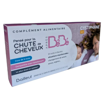 Cystiphane Fort - Post-pregnancy hair loss - Bailleul - 3-month course - 360 tablets