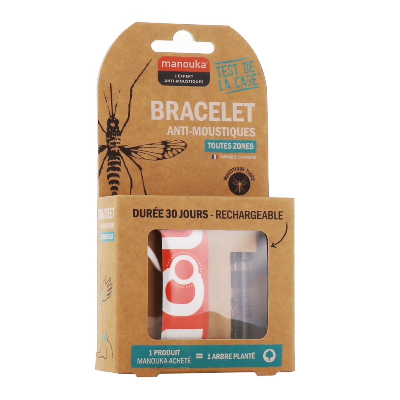 Bracelet Anti-moustiques - Toutes Zones - Manouka - 1 Bracelet Rechargeable - Manouka
