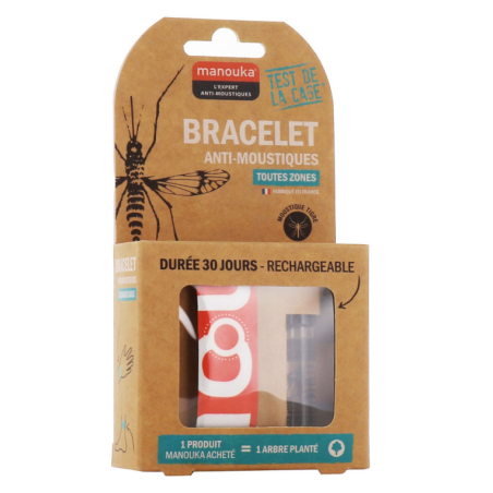 Bracelet Anti-moustiques - Toutes Zones - Manouka - 1 Bracelet Rechargeable - Manouka