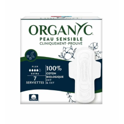 Serviettes Hygiéniques - Flux Extra - Organyc - 7 Serviettes