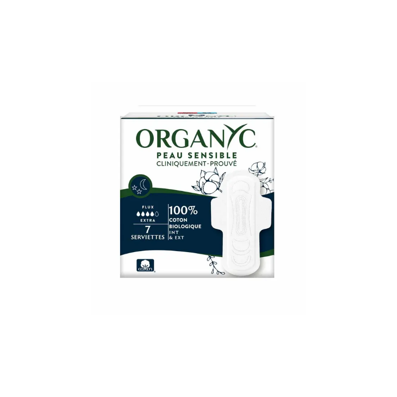 Sanitary Napkins - Flux Extra - Organyc - 7 Napkins