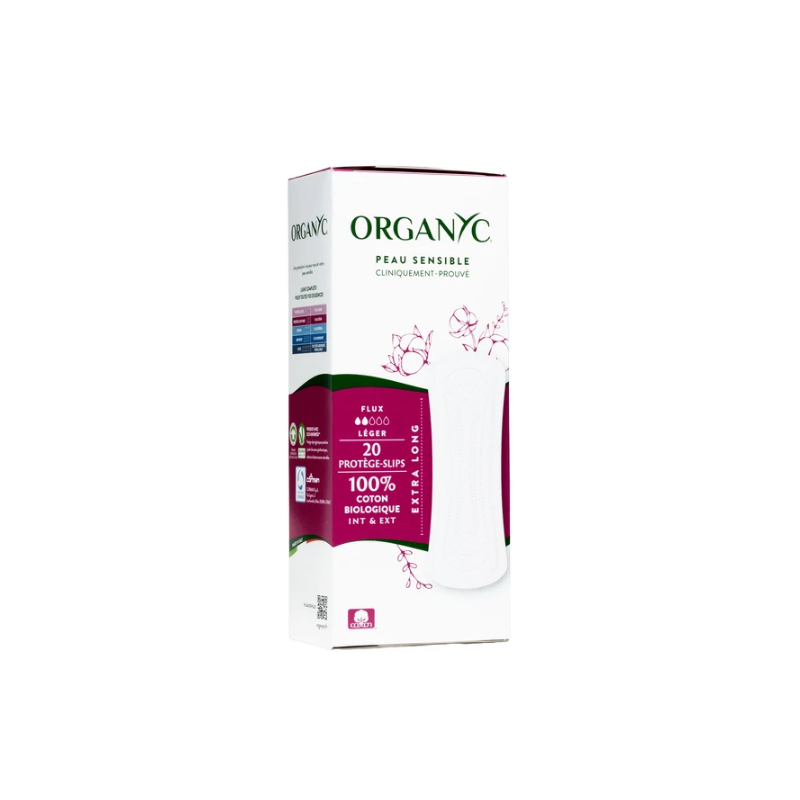 Organyc - Protège-slips Coton Bio Extra Long - Boite De 20