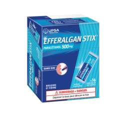 Efferalgan 500mg - 16 Sachets Granules Red Fruit Flavor - Paracetamol 500mg, Pain and Fever