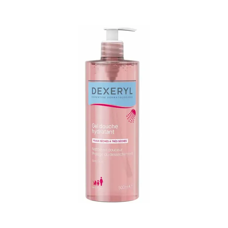 Gel Douche Hydratant - Sans Savon - Peaux Sèches à Très Sèches - Dexeryl - 500 ml