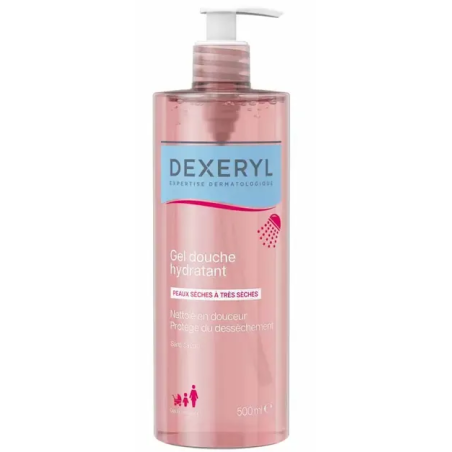 Gel Douche Hydratant - Sans Savon - Peaux Sèches à Très Sèches - Dexeryl - 500 ml