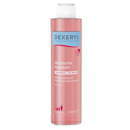 Gel Douche Hydratant - Sans Savon - Peaux Sèches à Très Sèches - Dexeryl - 200 ml