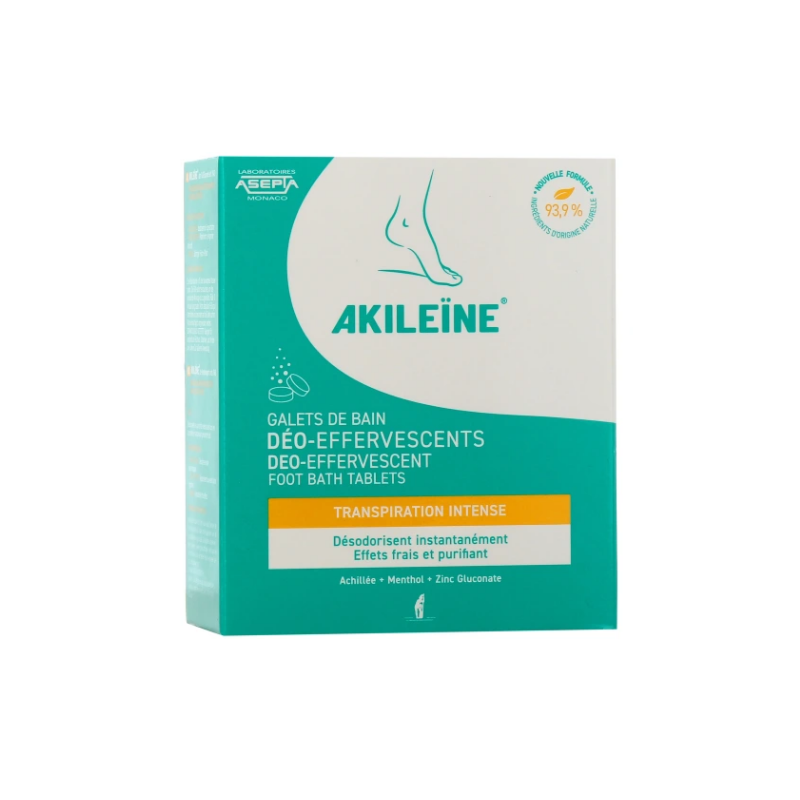 Deodorants – Effervescent – Bath Tablets – Heavy Sweating – Akiléine – 6 x 12g