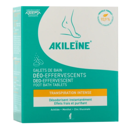 Deodorants – Effervescent – Bath Tablets – Heavy Sweating – Akiléine – 6 x 12g