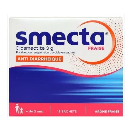 Smecta Strawberry 3g - 18 sachets - acute & chronic diarrhoea -Mayoly