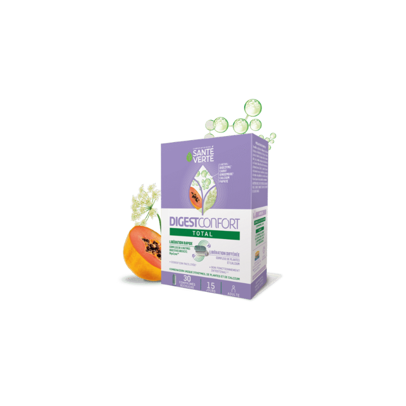 DigestConfort Total - Digestion Facilitée - Santé Verte - 30 Comprimés