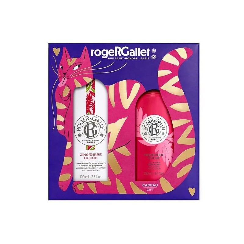 Roger Gallet Red Ginger Perfumed Water Gift Set - 100ml + Free Body Lotion