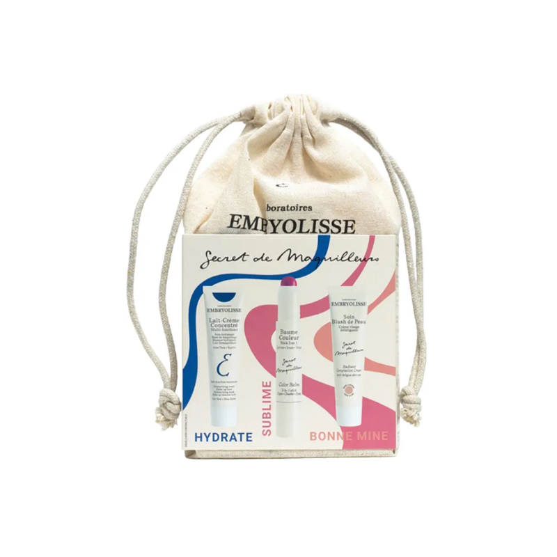 Pochon Lait Crème Concentré - Baume Lèvres - Soin Blush de Peau - Embryolisse