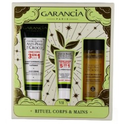 Coffret Rituel Corps et Mains - formule anti-peau de croco + gant de beauté ensorcelant + huile de douche- Garancia